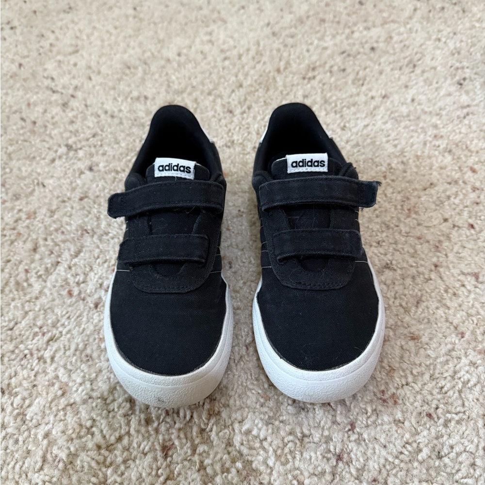 Adidas Kids Black and White Velcro flats